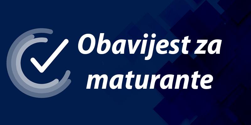 Obavijest za maturante